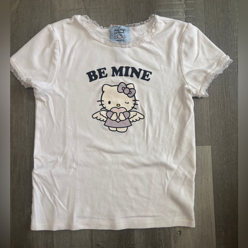 Forever 21 White Hello Kitty 'Be Mine' Graphic Tee